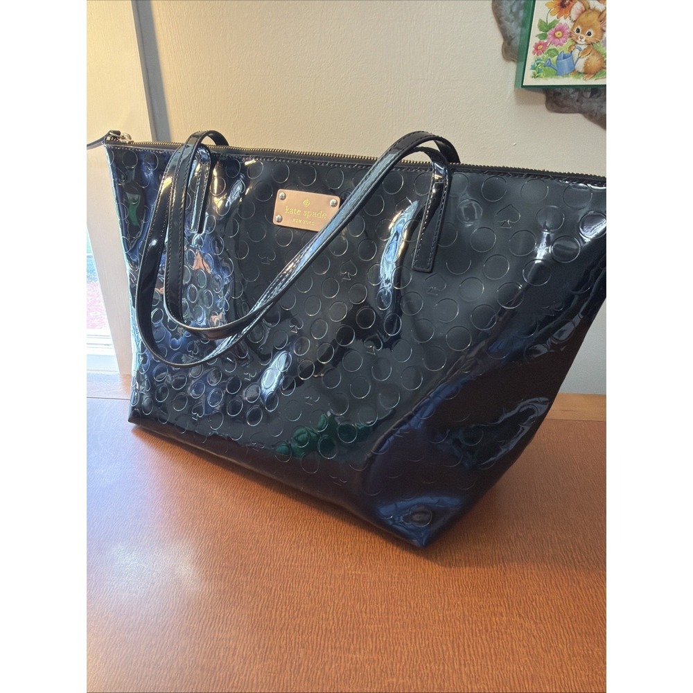 kate spade Black Patent Bubble Tote